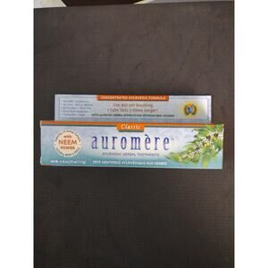Auromere Classic Ayurvedic Herbal Toothpaste Mint 4.16 Oz Fluoride Free Tartar